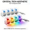 Mechanical Keyboard Keycap Stress Relief Toy 4-Key Transparent LED Light Portable Fidget Toy for Office Workers Students