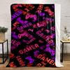 Colorful Gamer Controller Graphics Warm Blanket - Flannel Blanket for Bedroom, Living Room, Sofa, and Nap Sofas
