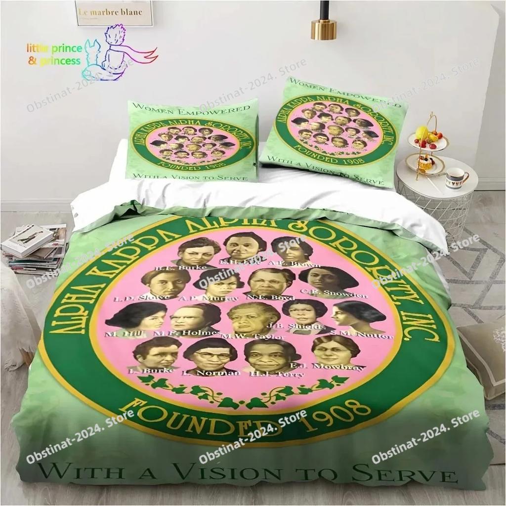 3D Print Alpha Sorority Kappa Alpha AKA Bedding Set Single Twin Full Queen King Size Bed Set Aldult Kid Bedroom