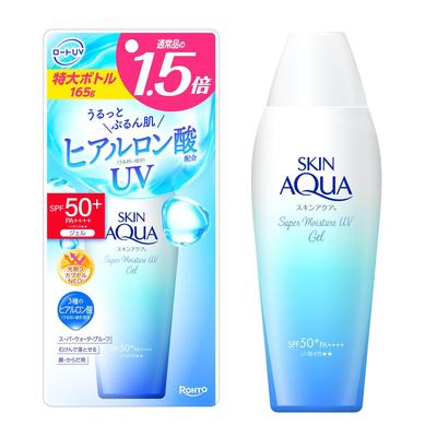 Skin Aqua Super Moisture UV Gel Large Size 165g (Paraben-Free Mineral Oil-Free Contains Hyaluronic Acid Fragrance-Free No Color Added) SPF50+ PA++++