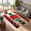 England Rugby Crystal Velvet Rug, Custom Name Text Personalized Non‑Slip Floor Mat for Home Decor Gift