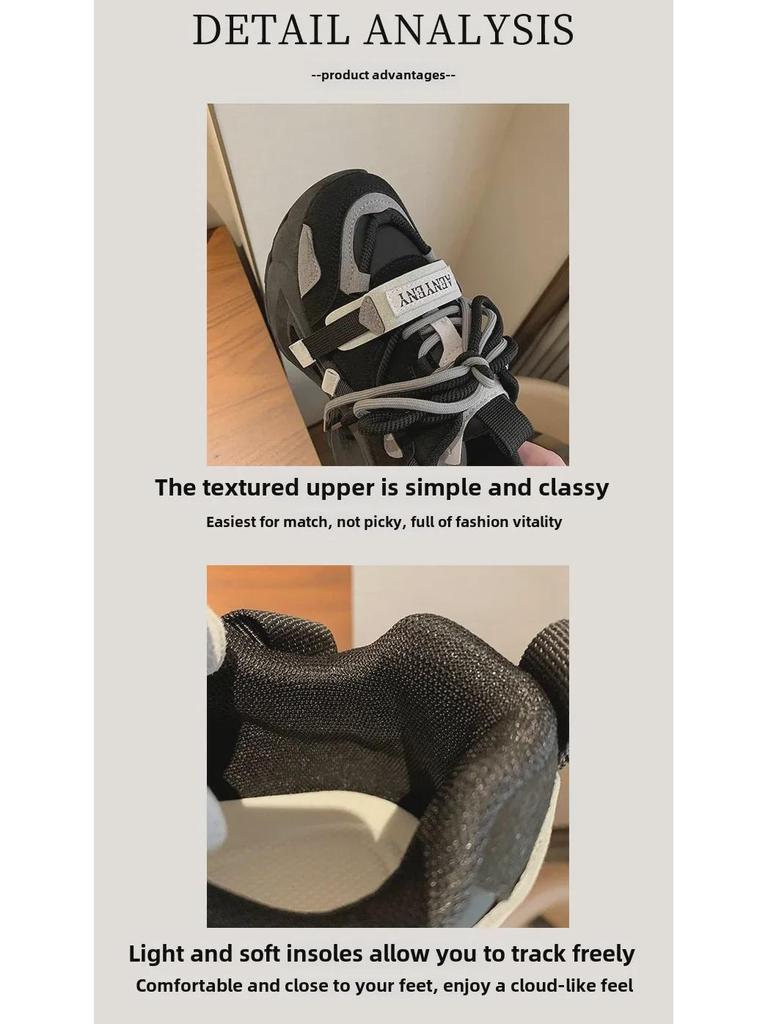 2025 Women's Korean Style Thick-Soled Running Shoes, FB7703: Height-Enhancing, Casual, Spring Sneakers for Students