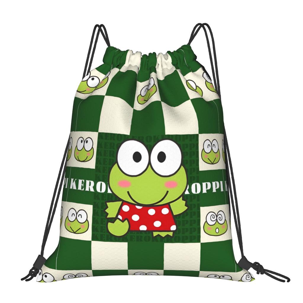 Custom K-KeroKeroKeroppies Drawstring Bags Men Women Foldable Sports Gym Sackpack Frog Cartoon Shopping Storage Backpacks