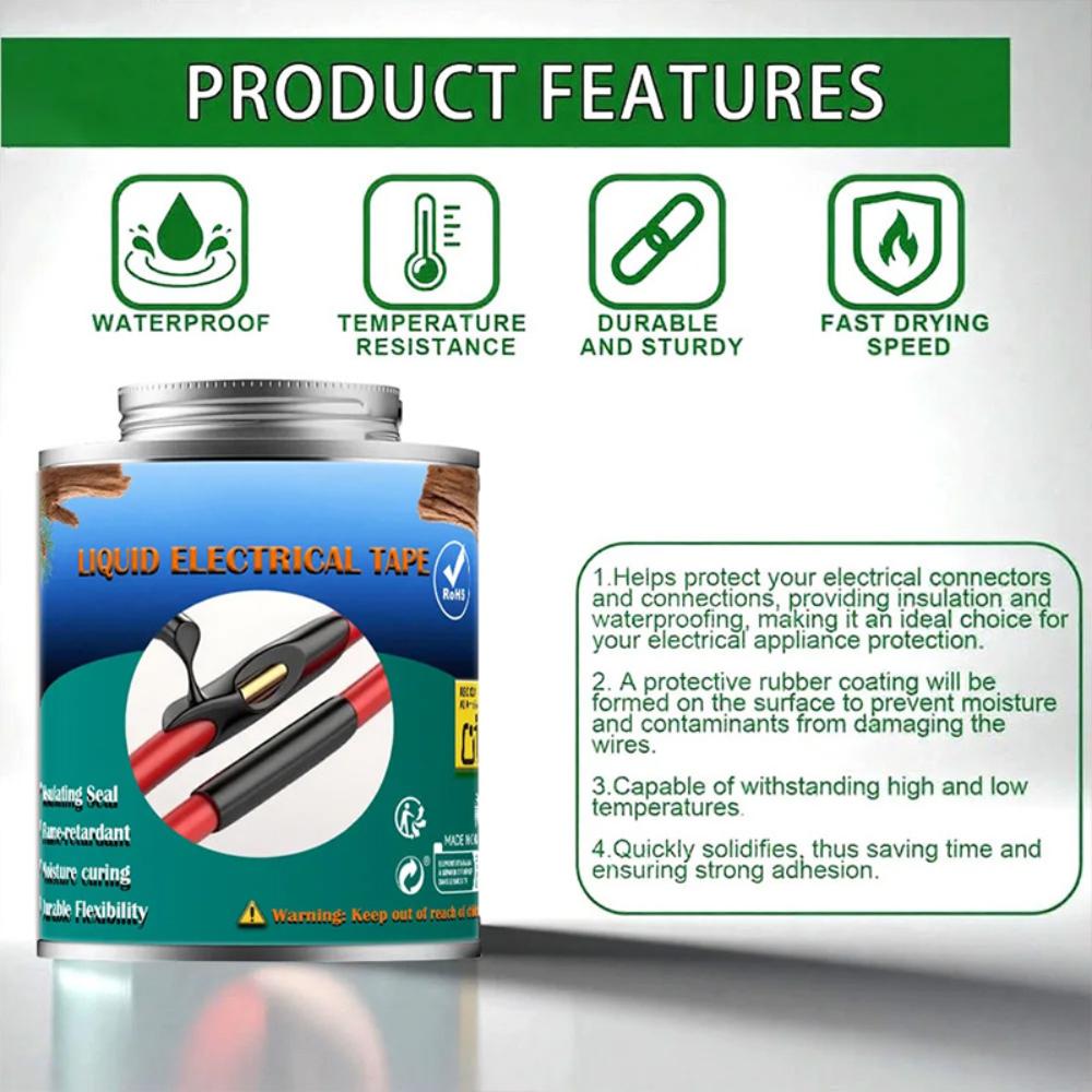 New 130ml Liquid Electrical Tape Waterproof Insulating Tape Repair Rubber Fixed Electrical Wire Cable Metal Welding Glue Sealant