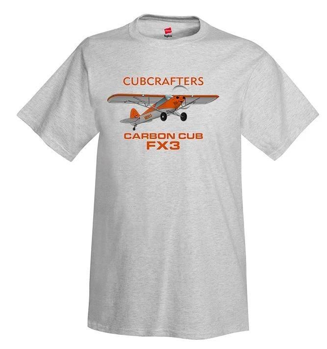 Cubcrafters Carbon Cub FX3 (Orange) Airplane T-Shirt - Personalized w/ Your N# S