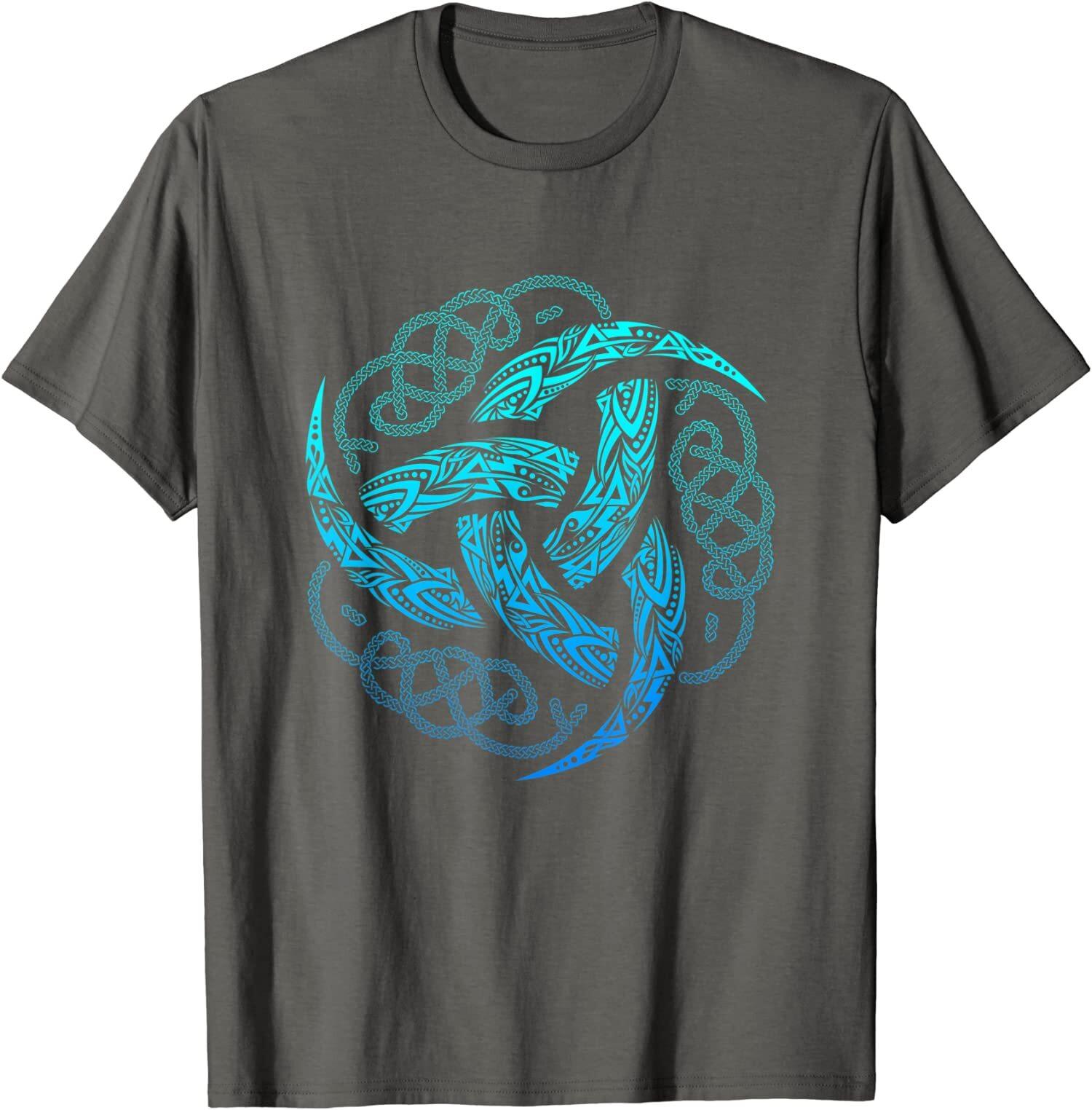 VIKING CELTIC KNOTWORK TRIPLE HORN OF ODIN MEDITATION Unisex T-Shirt S разноцветный