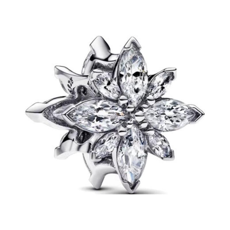 Pandora Half prong inlaid olive spotlight 925 silver necklace/pendant women s silver 793591C01