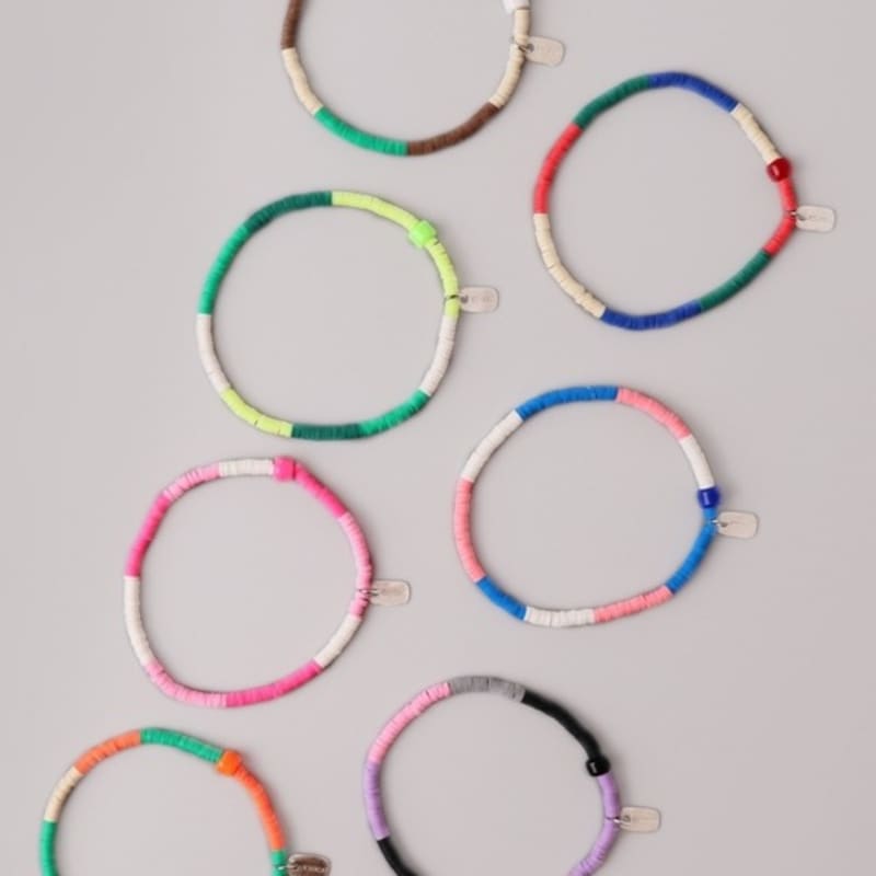 

BONBEAU Sugar polymerclay color mix layered bracelet bracelet