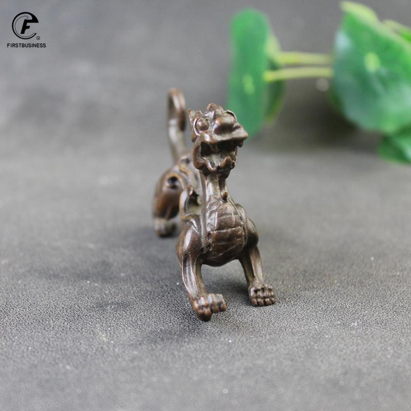 Antique Copper Lucky Beast Pixiu Sacred beast Statue Desktop Ornament Feng Shui Figurine Home Decoration Crafts Accessories