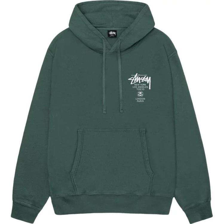 Stussy World Tour Pigment Dyed Hoodie Unisex 3923851