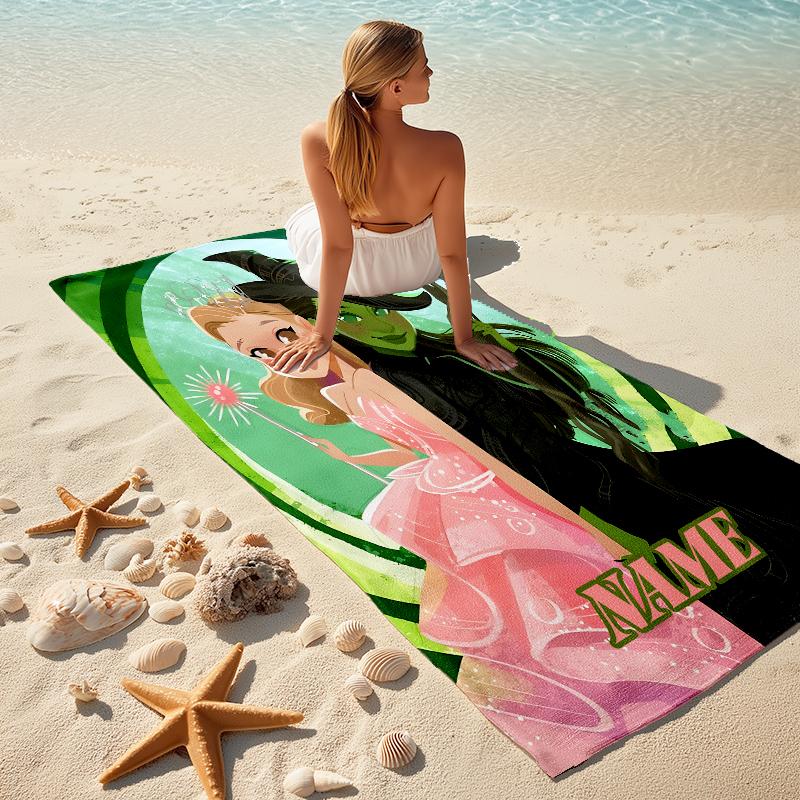 Personalized "Magic Friendship" Beach Towel Microfiber Beach Towel Thin Absorbent for Beach Swimming Yoga Bath Sports. 0910266