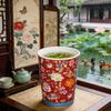 300ml Vintage Floral Pattern Chinese Tea Cup Ceramic Tiki Painted Cocktail Cups Personalized Cup Household Water Cup Gift Giving