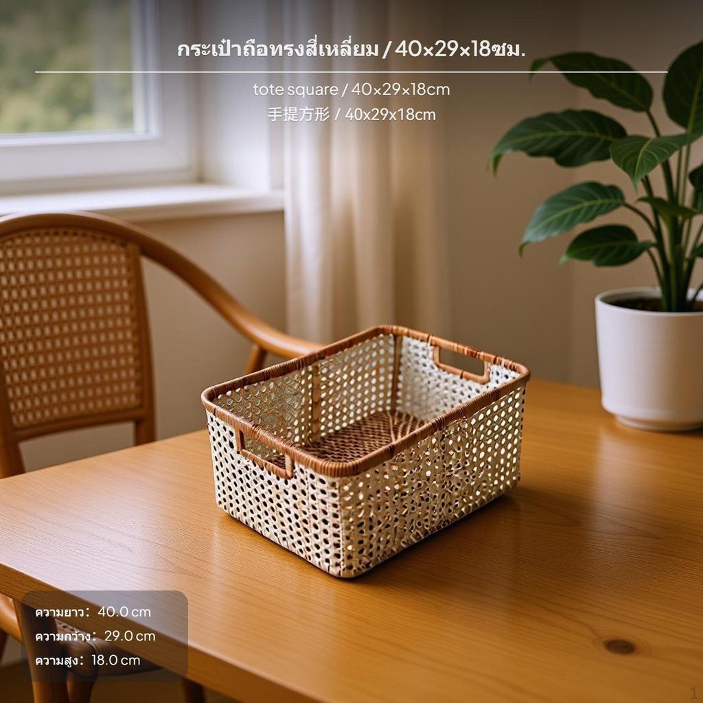 Lidded Woven Basket Handwoven Household Storage with Lid for Living Room, Women