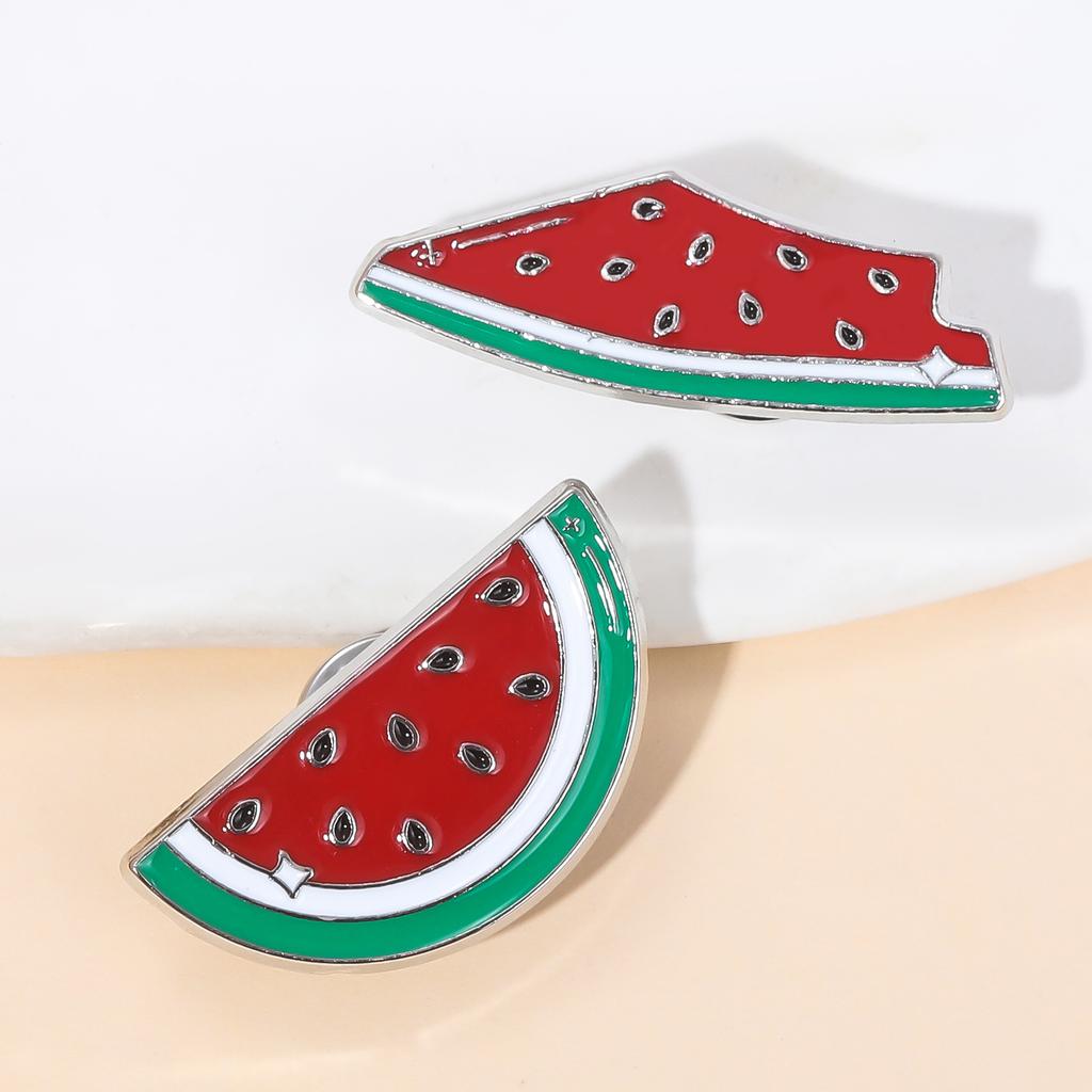 Niedlicher Wassermelonen Emaille Pin Sommerfruchtförmige Brosche Taschen Dekoration Anstecknadeln Damen Reversnadel Schmuck Geschenk