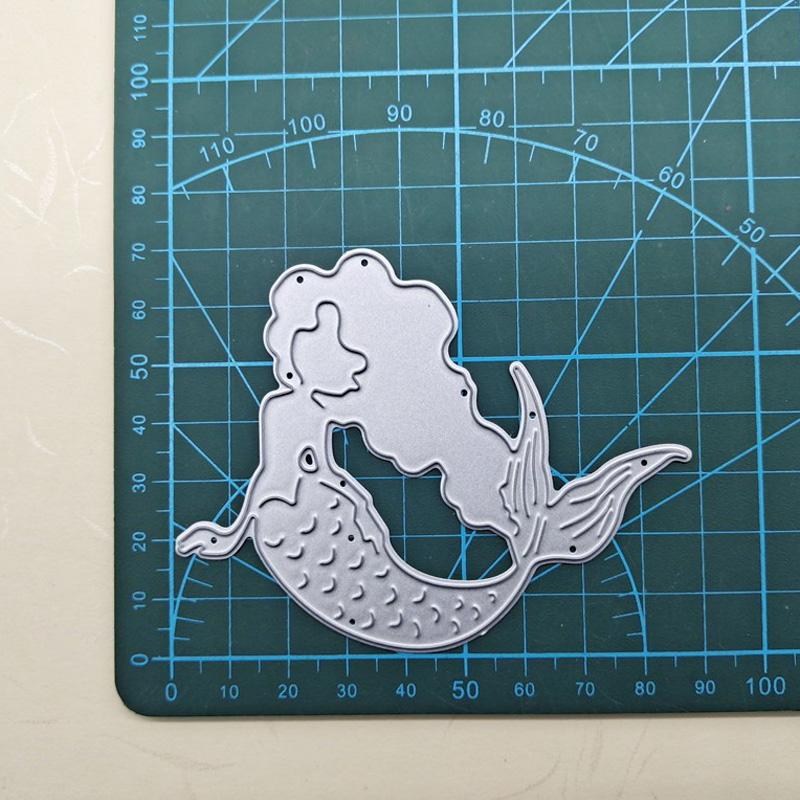 Mořská panna Fishtail Design Styl Kovová vyřezávací šablona pro DIY Scrapbooking Album Foto embossovací papír Card Craft Decor