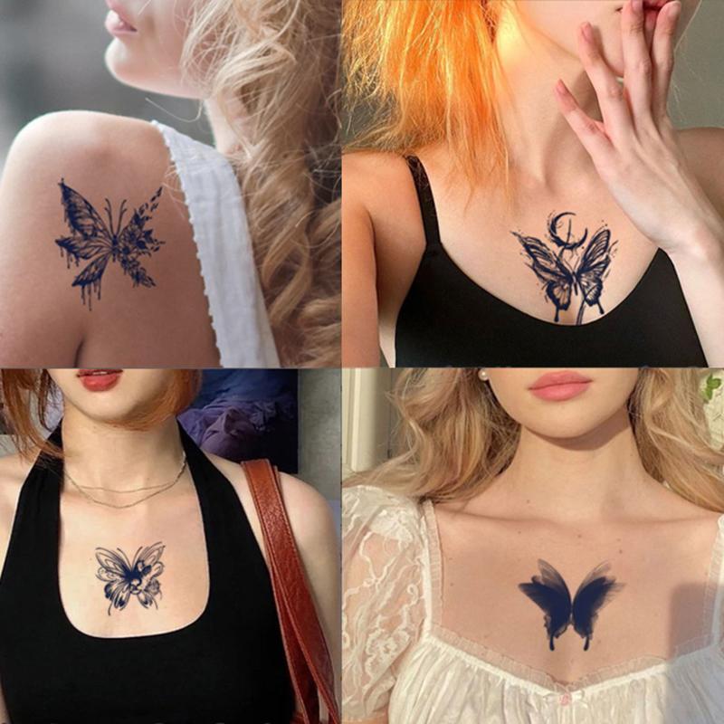 1 Unidad Pegatina de Tatuaje Temporal Impermeable 3D Mariposa Tatuaje Falso Arte para Pierna Brazo Desechable Temporal Pegatina de Tatuaje de Mariposa