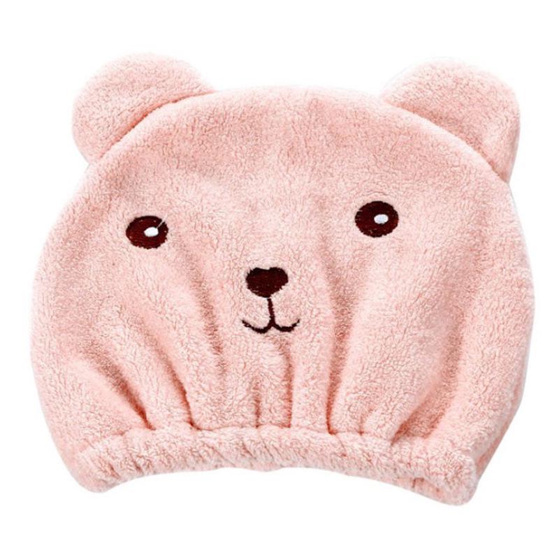 Super Absorbent Cute Bear Quick-Dry Hair Cap for Women