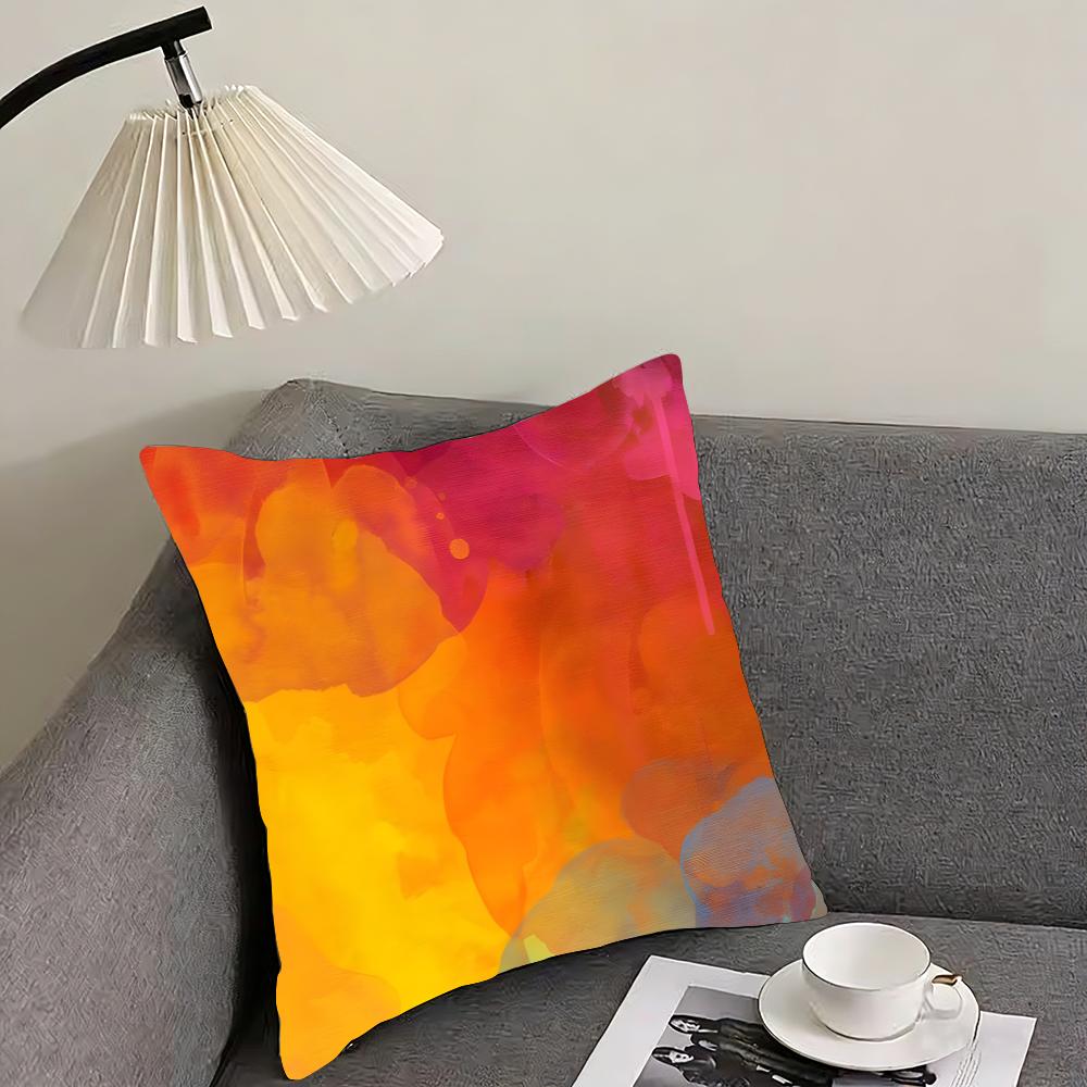 Rainbow Color Luxury Cushion Cover Pillowcase Ultra Soft Skin Friendly Fabric Cloud Like Comfort  Concealed Zipper