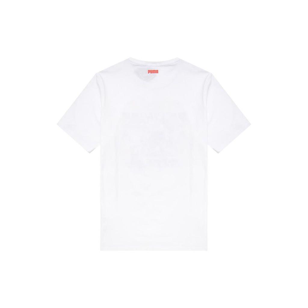 Puma Dylan Cartoon Animal Alphabet Print Casual Crew Neck T-Shirt Men Tops White 532730-10