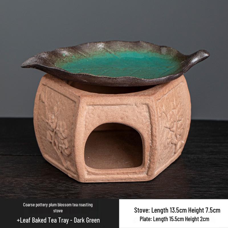 Coarse Pottery Plum Blossom Tea Roaster Set