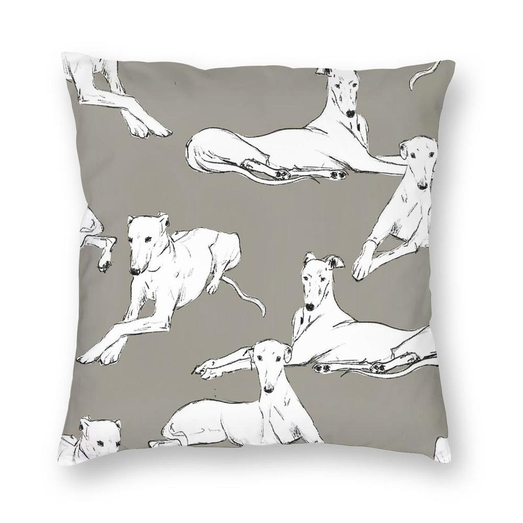 Greyhound Semaphore Whippet Sighthound Dog  Square Pillowcase Pillow Cover Cushion Throw Pillow for Home Bedroom Car
