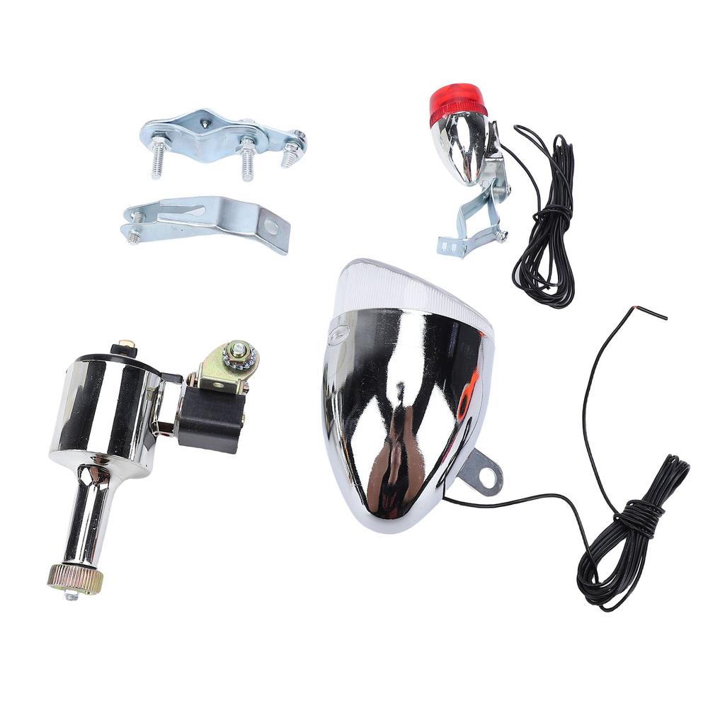 Bike Generator Headlight Tail Light Kit 6W Friction Generator Head Tail Lamp for Road Bike Mountain Bike