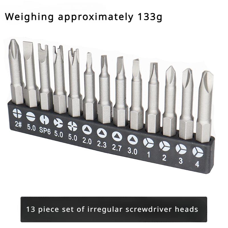 13Pcs Special Shaped Screwdriver Set 50mm U-shaped Y-Type Triangle Inner Cross Three Points Screwdriver Bit Tool Garden Tools