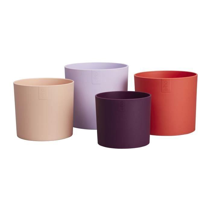 ELHO Pots de fleurs Lex Pott - Set 15 cm - Violet Rouge Rose Violet - L 15 x W 14.8 x H 14 cm - Intérieur - 100% recyclé