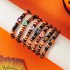 Halloween Skeleton Ghost Pumpkin Pattern Bracelet For Women Soft Clay Pottery Beaded Bangles Party All Saints' Day Jewelry Gift