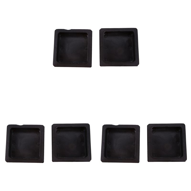 

ABUL-100Mm X 100Mm Plastic Ribbed Square End Caps Cover Tube Inserts 6 Pcs чорний