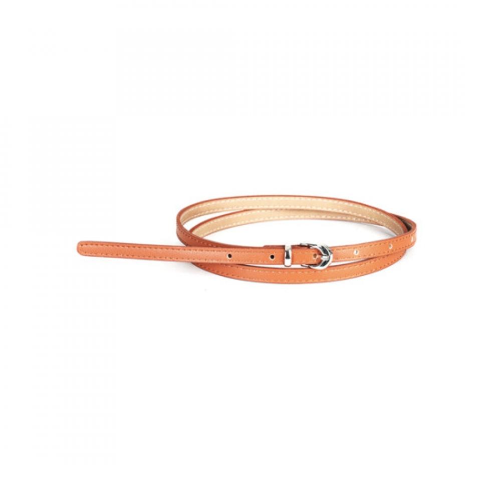  Shop    Korean Women S Shiny Round Buckle Ultra Slim 10mm Belt Tu Wbt 0930 Camel