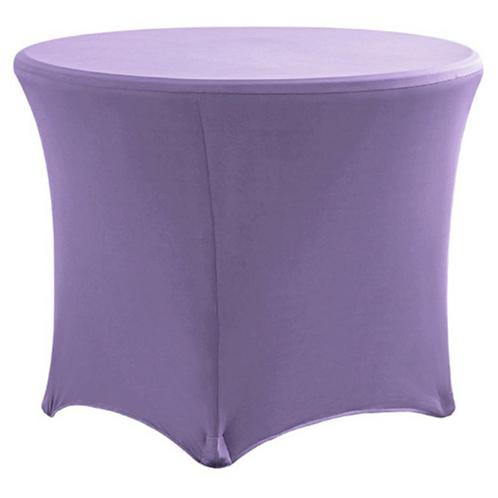 

6ft Modern Stretch Round Table Cover for Hotel Wedding Banquet Solid Color Tablecloth, 183 x 75cm H