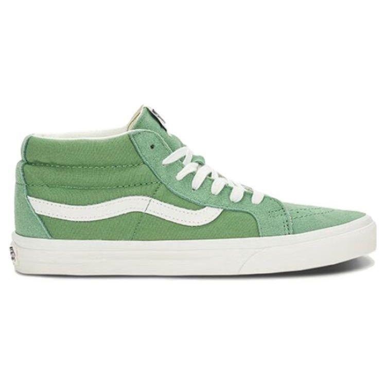 Vans Round Toe Lace-Up Shock Absorbing Durable Mid-Top Skate Shoes Unisex Skate Shoes Green VN0A391FV0N