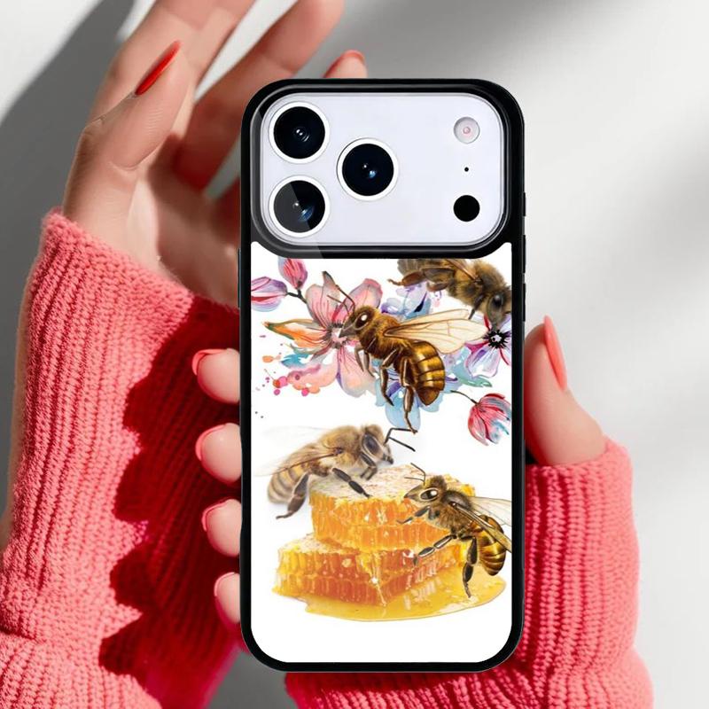 Bee Honey Phone Case for iPhone 17 16 15 14 13 Pro Max Back Cover for 12 11 Pro Coque