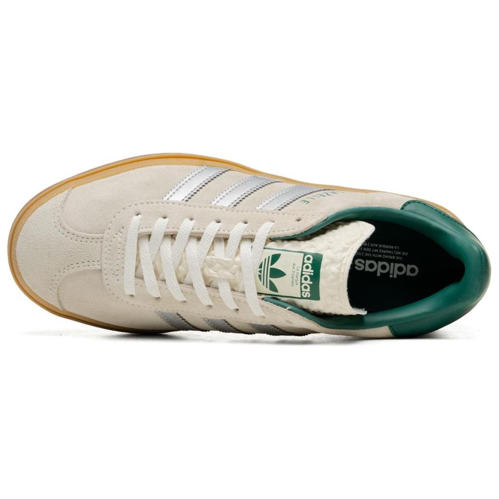 adidas  Gazelle Bold Off White Silver Metallic Green Women Sneakers Cream Collegiate-Green JI0328