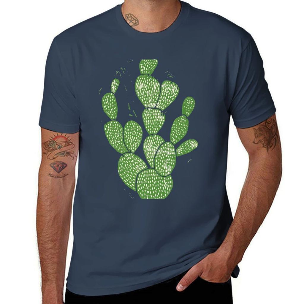 Linocut Cacti 1 Tshirt Quick Dry Training Short Sleeve Tee