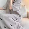 Summer Women's Simple High-Class Sense of Printing Nightgown Girl Models Loose Pajamas Ins Style Pajamas Homewear Dresses