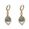 Fashion light luxury blue zircon water drop earrings women's new niche design exquisite temperament high-end versatile earrings