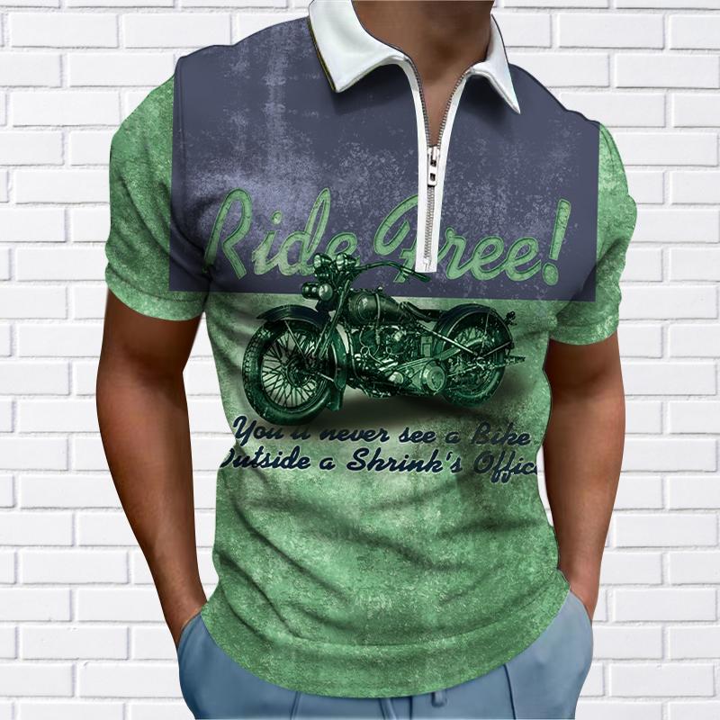 

Мужская рубашка-поло, повседневная рубашка на молнии с коротким рукавом, модная повседневная рубашка на молнии на лето и весну, стандартная посадка, рубашка с 3D принтом айсберга 8XL зелёный