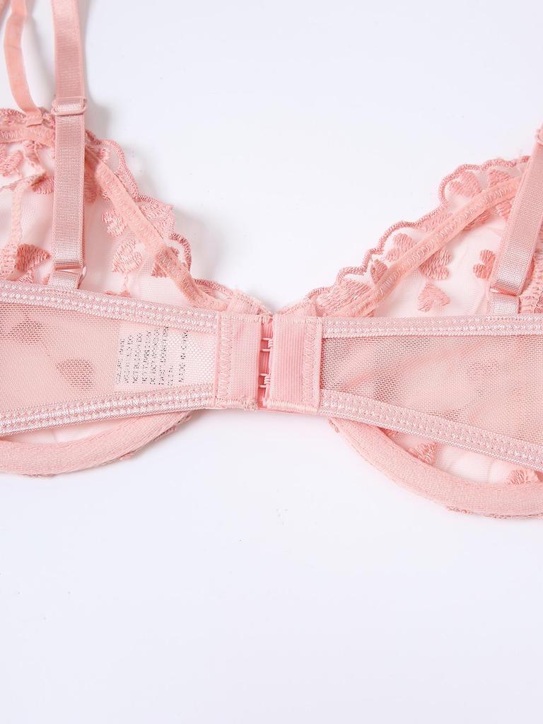 2024 Euro-Amerikanisches kleines Herz Spitzen-Dessous-Set