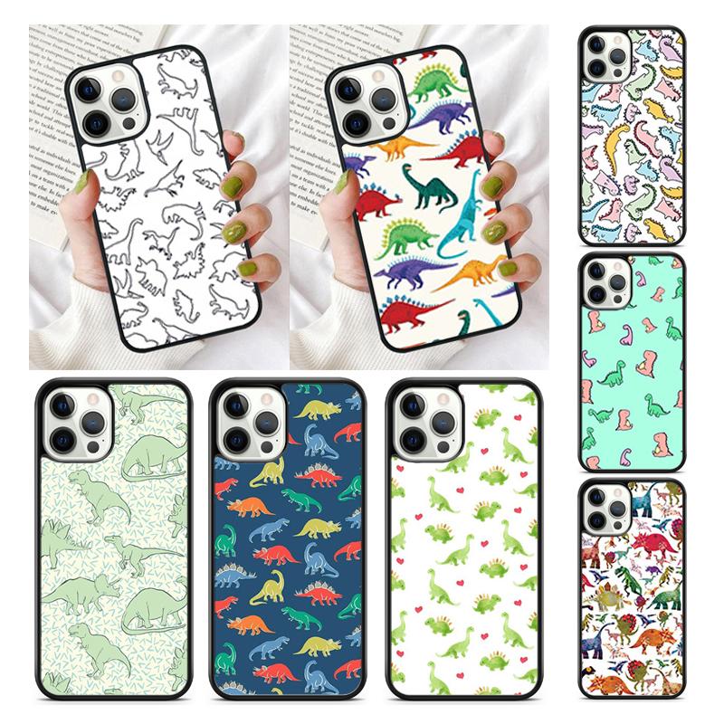 Cute Dino Dinosaur Phone Case for iPhone 17 Air 16 16e 15 Plus for Apple 13 11 12 14 Pro Max Cover coque fundas Shell