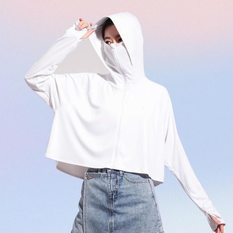 Women s 2025 Ice Silk UV Protection Slim Fit Mid-Length Jacket Extra Large