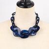 Bohemia Acryl Grobgliedrige Quadratische Kette Choker Halskette für Damen Herren Neu Türkis Harz Geometrische Halskette Anhänger Schmuck Halsband