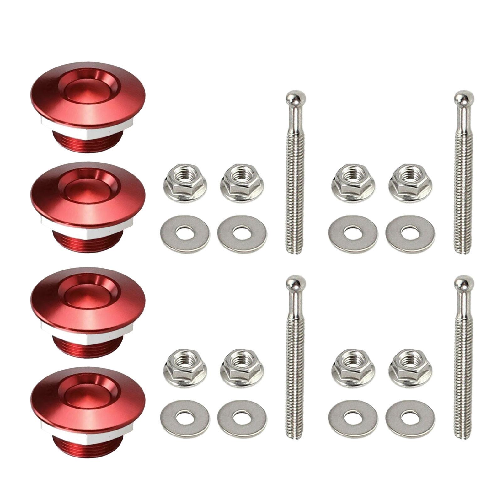 Vehicle Hood Pins Lock Clip Aluminum Car Bumper Hood Pin Quick Hood Pins Lock Quick Release Fasteners Lock красный