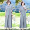Elegant Loose Fit Summer Tops for Women Anti Aging Chinese Style Two Piece Set Cover Belly