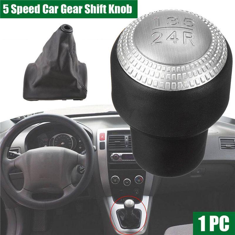 Car Gear Shift Knob Lever + Boot Black Automotive Supplies Fit For Tucson 2004-2006 2.0L 437112C100 846401C400