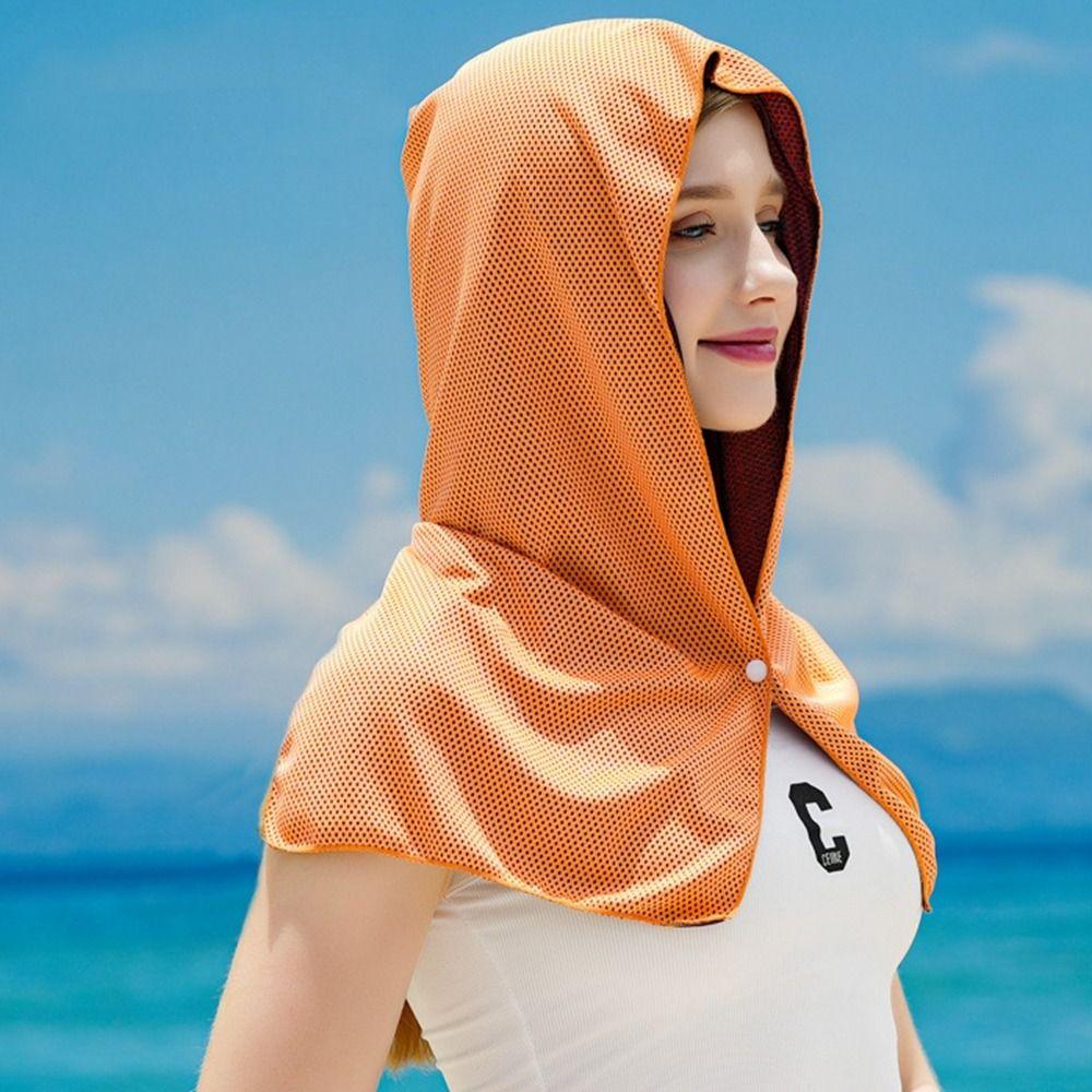 Solid Color Sunscreen Shawl Towel Cycling Cap Elastic Outdoor Sun Hat Sports