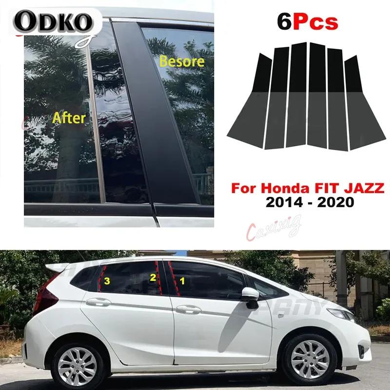 6Pcs Car Window Pillar Posts Door Trims Cover for Honda FIT JAZZ 2014 2015 2016 2017 2018 - BC Column Sticker Accessories