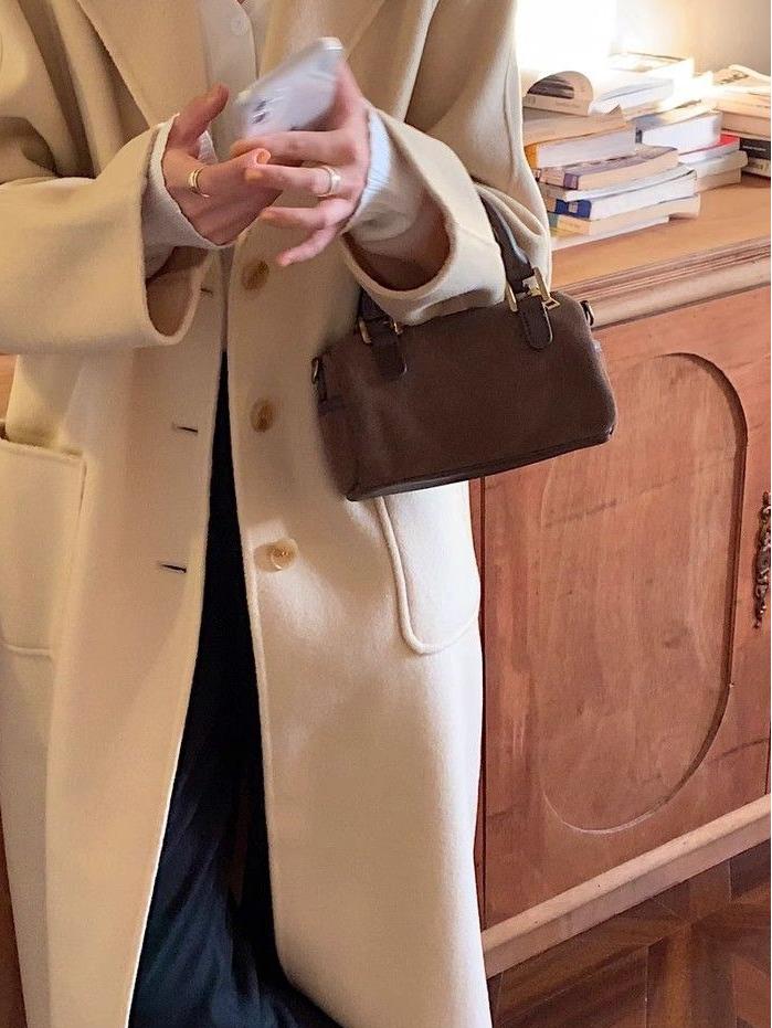 Autumn/Winter Retro Suede Boston Pillow Bag: Versatile Single-Shoulder Crossbody