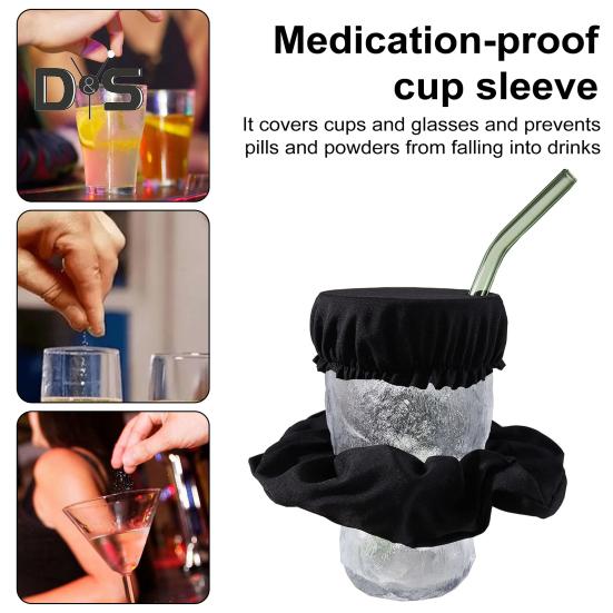 Copri Bicchiere Protettivi dall'Alcool Coperchi Riutilizzabili per Tazza con Foro per Cannuccia Design ad Anello Elastico Copri Tazza Protettore per Bar Club Festa